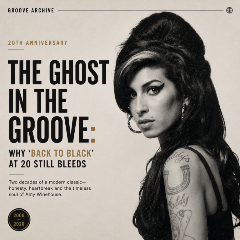Anniversary feature image for Back to Black by Amy Winehouse marking 20 years