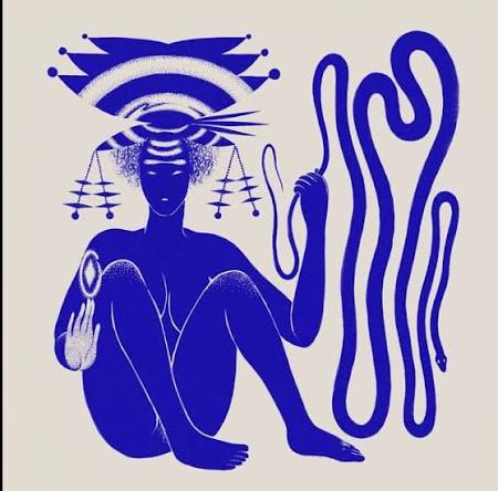 Hiatus Kaiyote Love Heart Cheat Code album cover art neon graphics