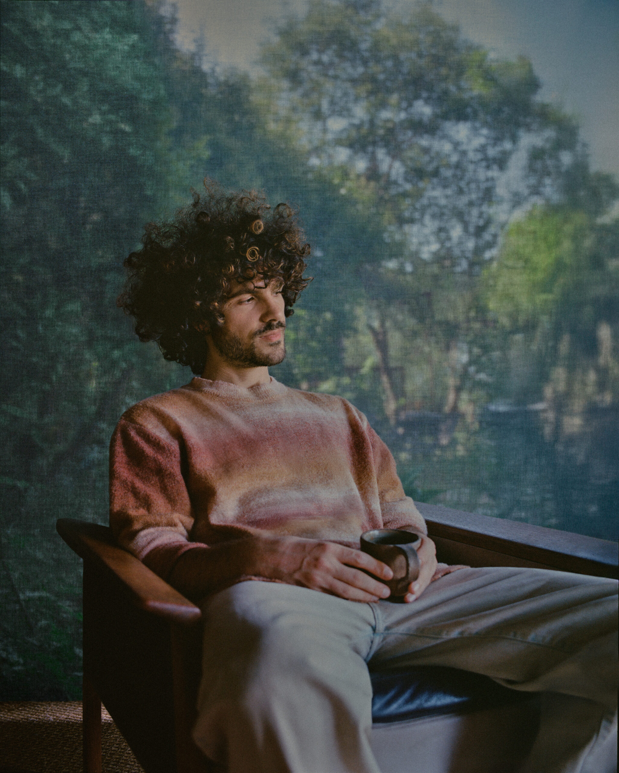 Press shot of French multi-instrumentalist FKJ celebrating the announcement of his third studio album Tyber.